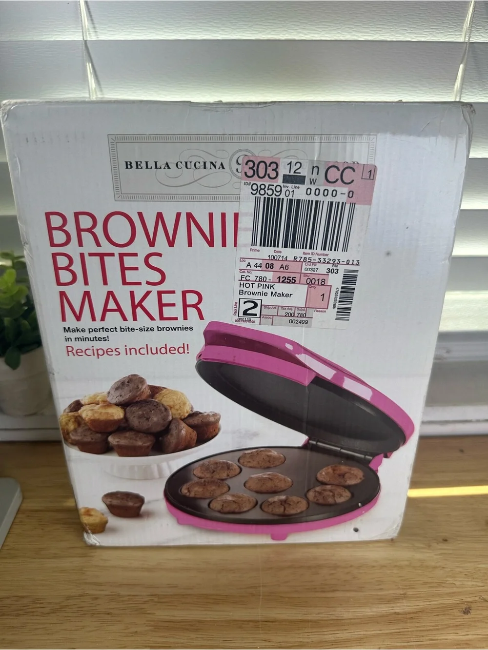 Bella Cucina Pink Brownie Bites Maker – Nonstick Dessert Appliance